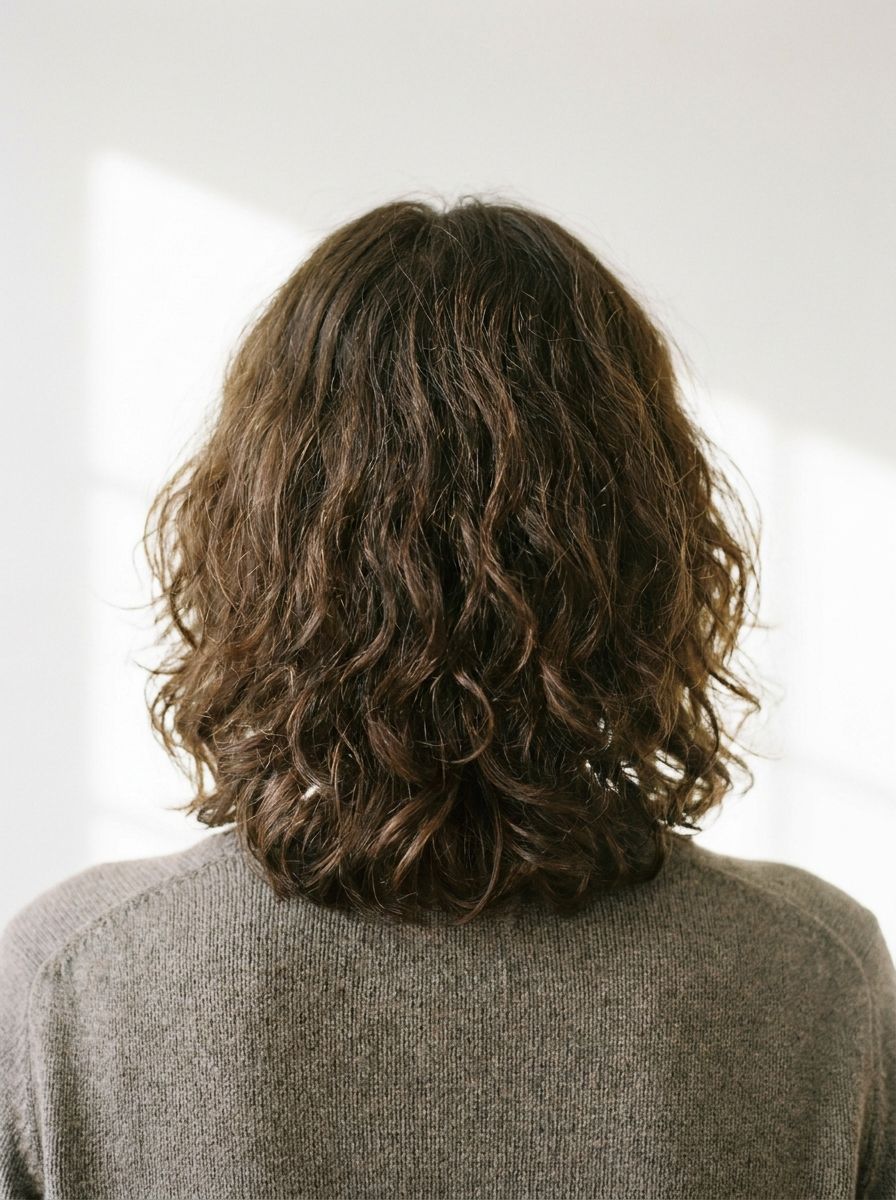 Stufige Locken mit runder Form - Stufenschnitt hinten